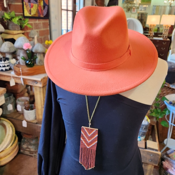 Bright Orange Fedora Brim - Super cute 😍 Unisex - Picture 8 of 17